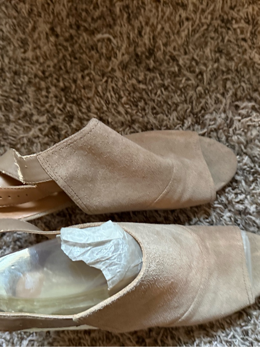 Nine West Taupe Suede Cork Wedge Mules - Picture 4 of 5